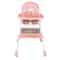 Foldable Baby High Chair with Heights and Toyrack, Easy to Clean Reclining Feeding Table Chair