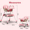 Foldable Baby High Chair with Heights and Toyrack, Easy to Clean Reclining Feeding Table Chair