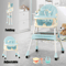 Foldable Baby High Chair with Heights and Toyrack, Easy to Clean Reclining Feeding Table Chair