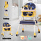 Foldable Baby High Chair with Heights and Toyrack, Easy to Clean Reclining Feeding Table Chair