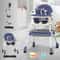Foldable Baby High Chair with Heights and Toyrack, Easy to Clean Reclining Feeding Table Chair