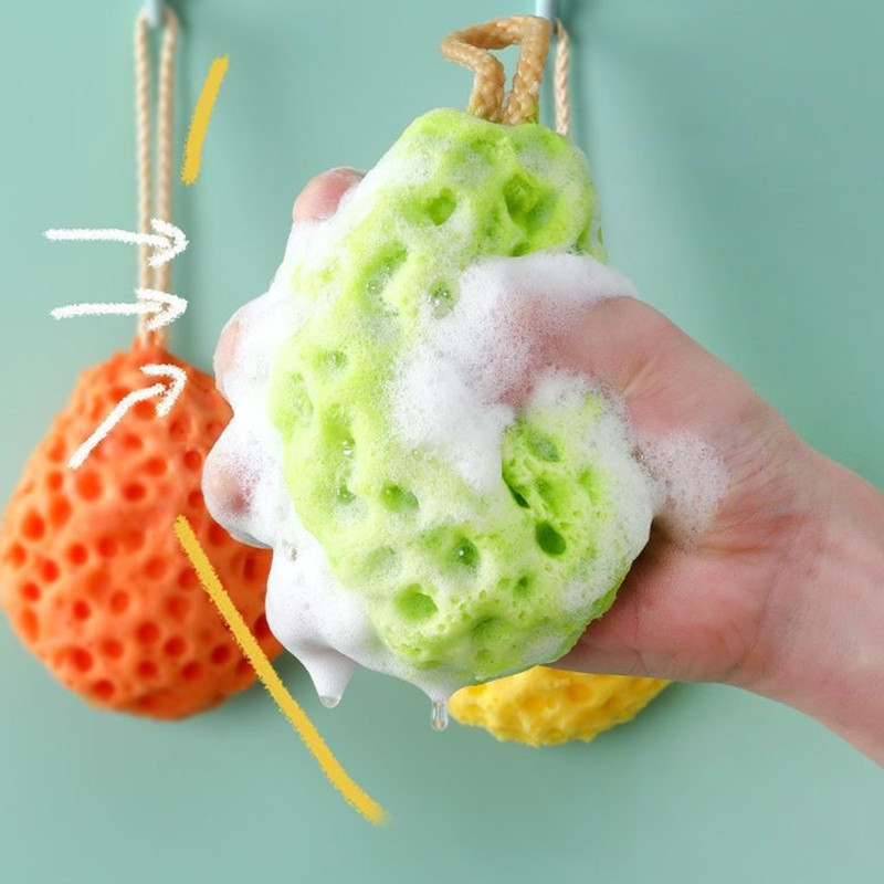 Bath Ball Body Cleaning Shower, Children Kid Baby Shower Supplies, Super Absorbent Honeycomb, Exfoliating Scrubber Soft
