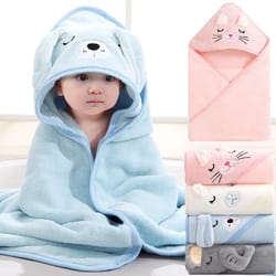 toddler bathrobe warm sleeping swaddle wrap baby hooded towel