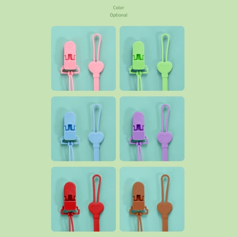 Nursing Accessories for Newborns, Silicone Teething Pacifier Chain Clip