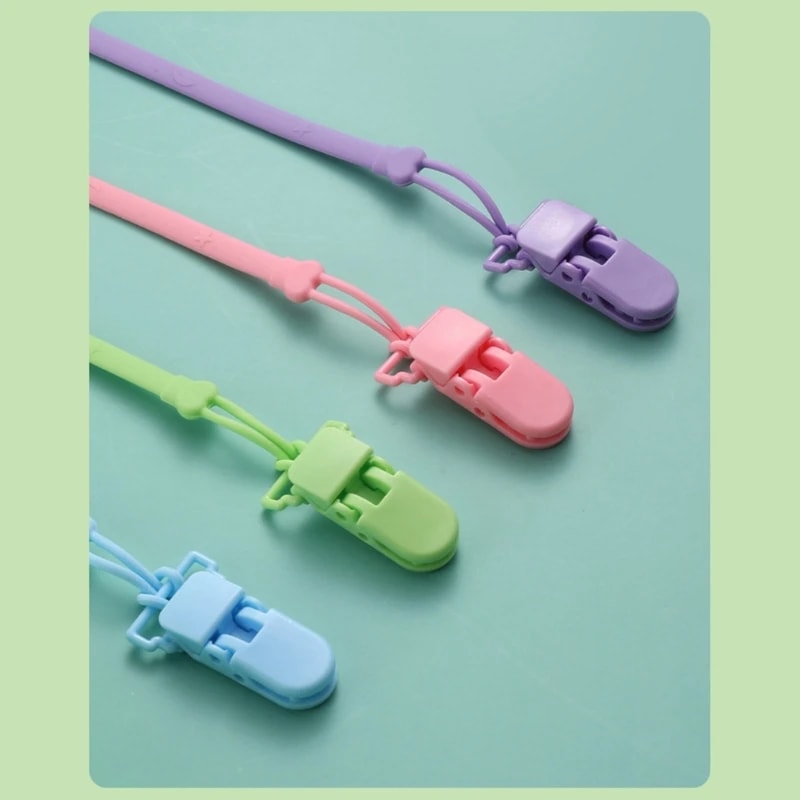 Nursing Accessories for Newborns, Silicone Teething Pacifier Chain Clip