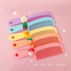 portable mini hair comb cartoon for kids, cute girl student hair care, professional salon comb for black hair & wigs