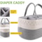 Baby Diaper Storage Basket Cotton Caddy Organizer For Changing Table 1