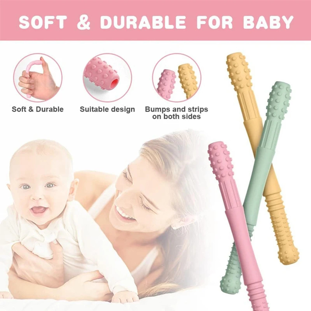 Silicone Molar Straw Baby Teething Toys Molar Silicone Baby Chewable Safe Toy 1