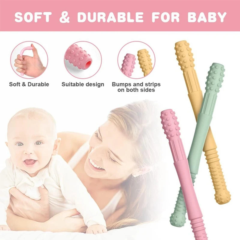 Silicone Molar Straw Baby Teething Toys Molar Silicone Baby Chewable Safe Toy 1