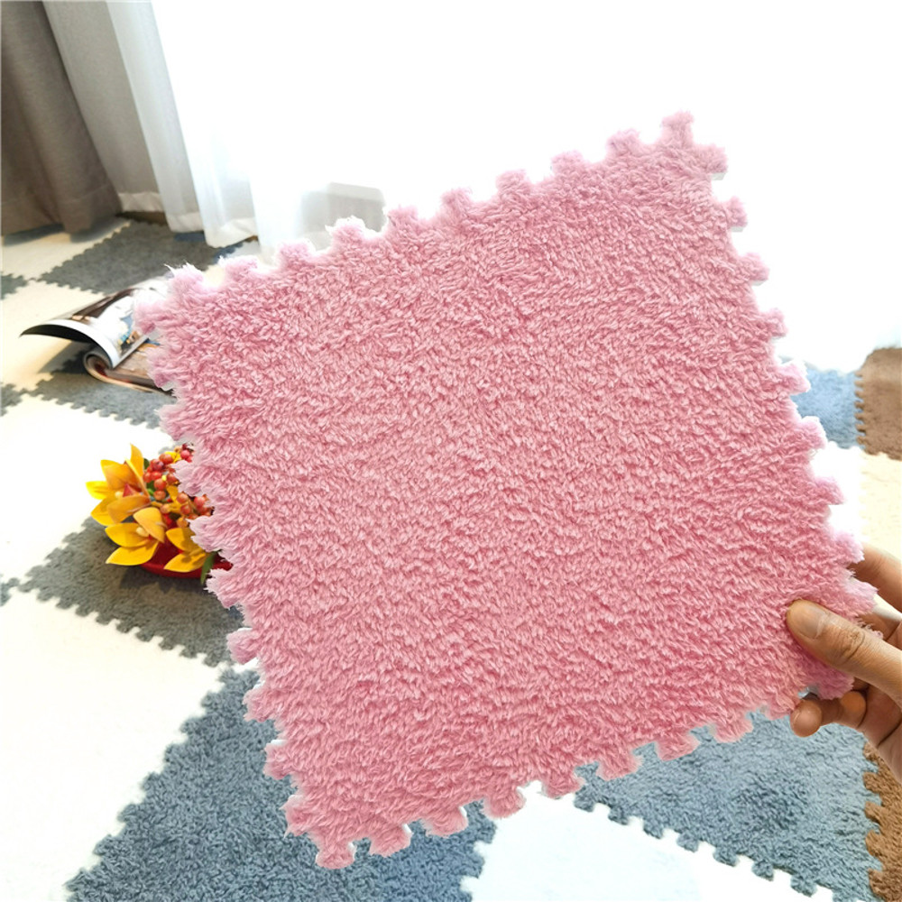 Childrens Carpet Interlocking Exercise Tiles Soft Plush Baby Play Mat EVA Foam Rug 10