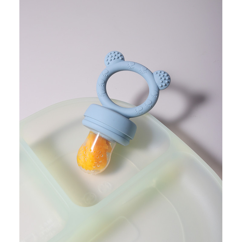 Cute Cartoon Design Baby Silicone Fruit Feeder Chewable Soft Teether Fresh Fruits Bite And Explore 4