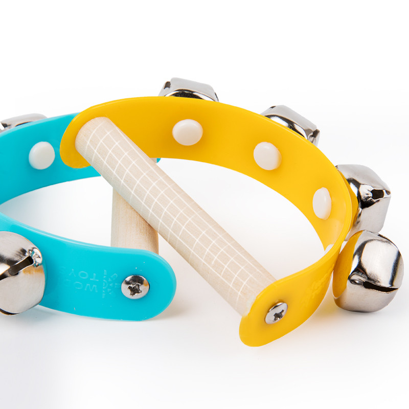 Children Musical Orff Instruments Clapper, Wooden Half Round Hand Ringing Bell, Handle Educational Fun Toys