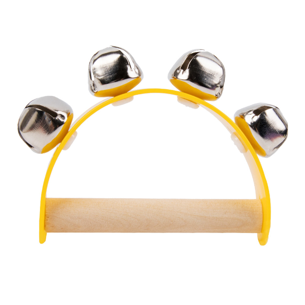 Children Musical Orff Instruments Clapper, Wooden Half Round Hand Ringing Bell, Handle Educational Fun Toys