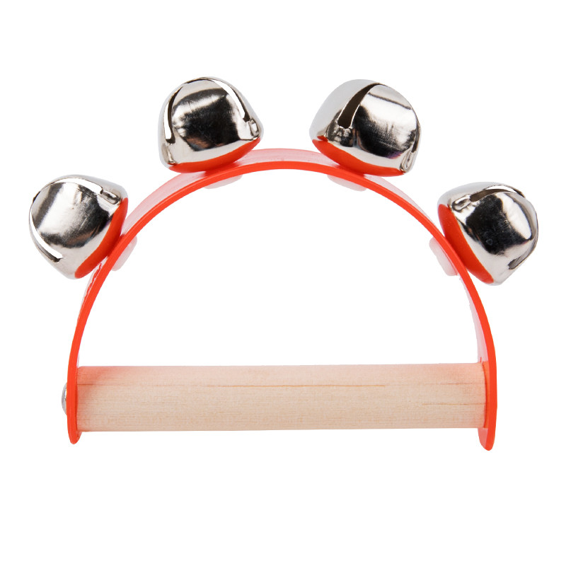 Children Musical Orff Instruments Clapper, Wooden Half Round Hand Ringing Bell, Handle Educational Fun Toys