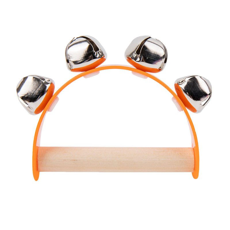 Children Musical Orff Instruments Clapper, Wooden Half Round Hand Ringing Bell, Handle Educational Fun Toys