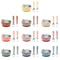 Stainless Steel Silicone Baby Feeding Set BPA Free Detachable Sucker Bowls, With Fork Spoon Easy Clean Children