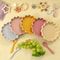 Cute Lion Shape Suction Plate Baby Silicone Tableware Set Solid Color Spoon Fork Feeding Training Baby Dinner Set