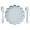 Cute Lion Shape Suction Plate Baby Silicone Tableware Set Solid Color Spoon Fork Feeding Training Baby Dinner Set