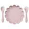 Cute Lion Shape Suction Plate Baby Silicone Tableware Set Solid Color Spoon Fork Feeding Training Baby Dinner Set