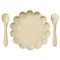 Cute Lion Shape Suction Plate Baby Silicone Tableware Set Solid Color Spoon Fork Feeding Training Baby Dinner Set