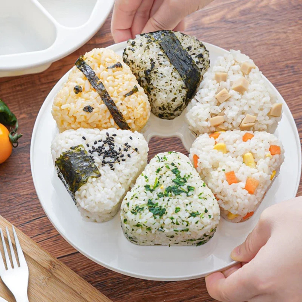 Japanese Sushi Making Kit Onigiri Mould Triangle Bento Box Rice Ball Making Mold Homemade Sushi Pre 2