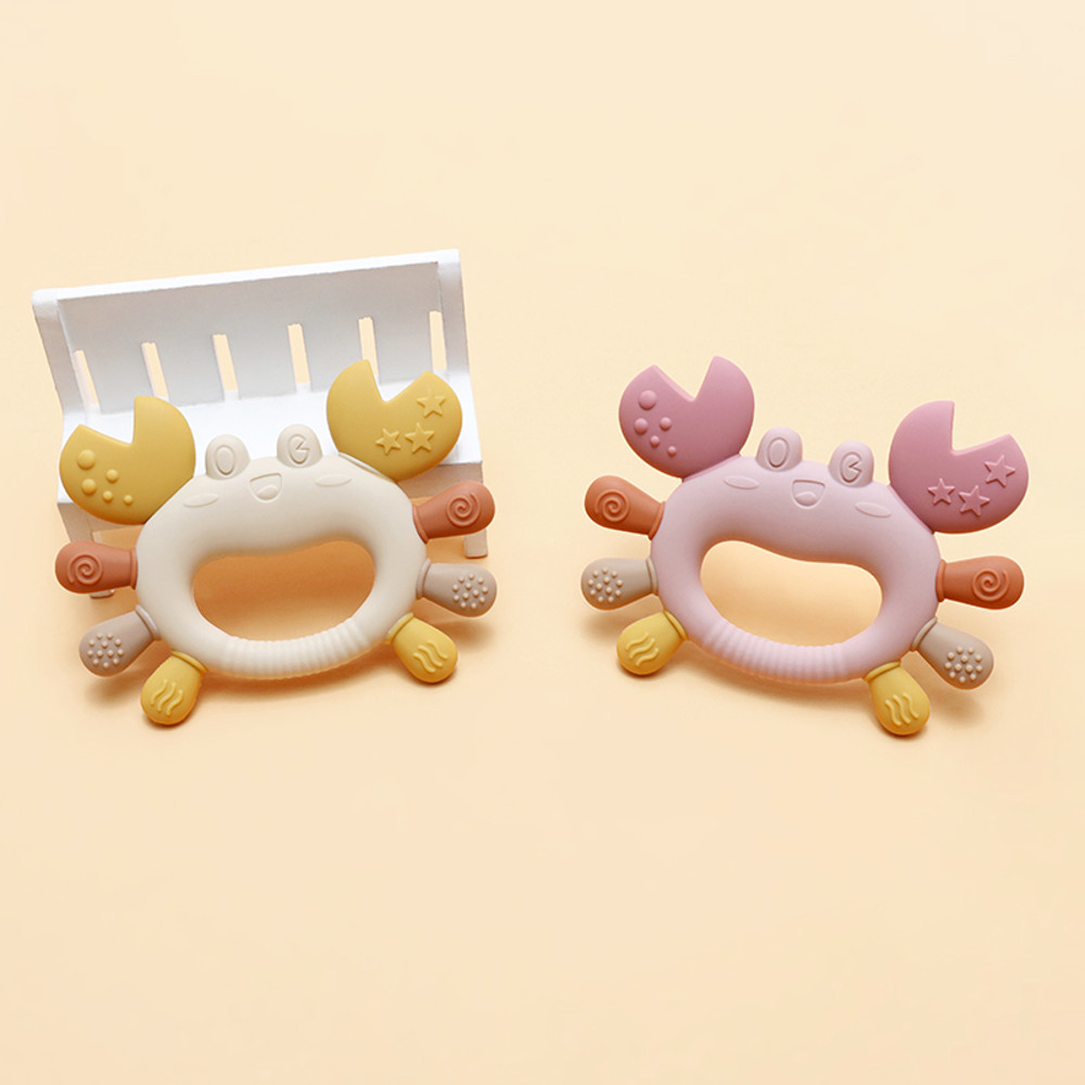 BPAFree CrabShaped Baby Teether Silicone Chillable Infant Teething Toy For Sore Gums 3