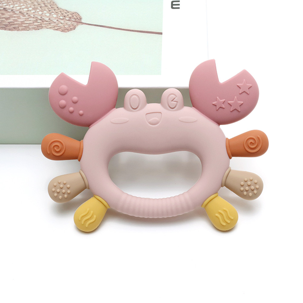 BPAFree CrabShaped Baby Teether Silicone Chillable Infant Teething Toy For Sore Gums 4