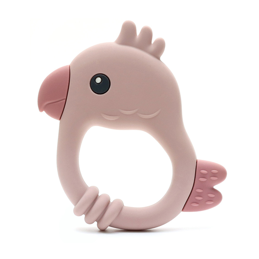 Food Grade Silicone Baby Teething Toy Colorful Parrot Teether BPAFree 5