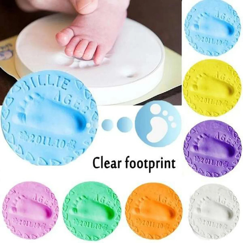 Baby DIY Hand And Footprint Soft Clay Fluffy Material Baby Handprint Imprint And Foot Print Mud Han 0