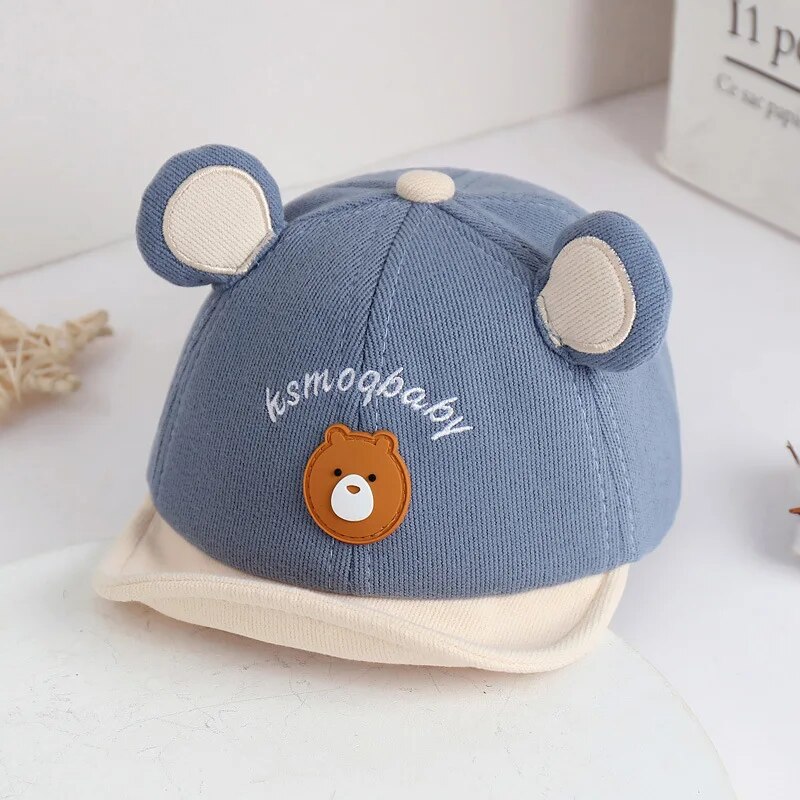 Cartoon Bear Baby Baseball Cap with Ears for Boys and Girls