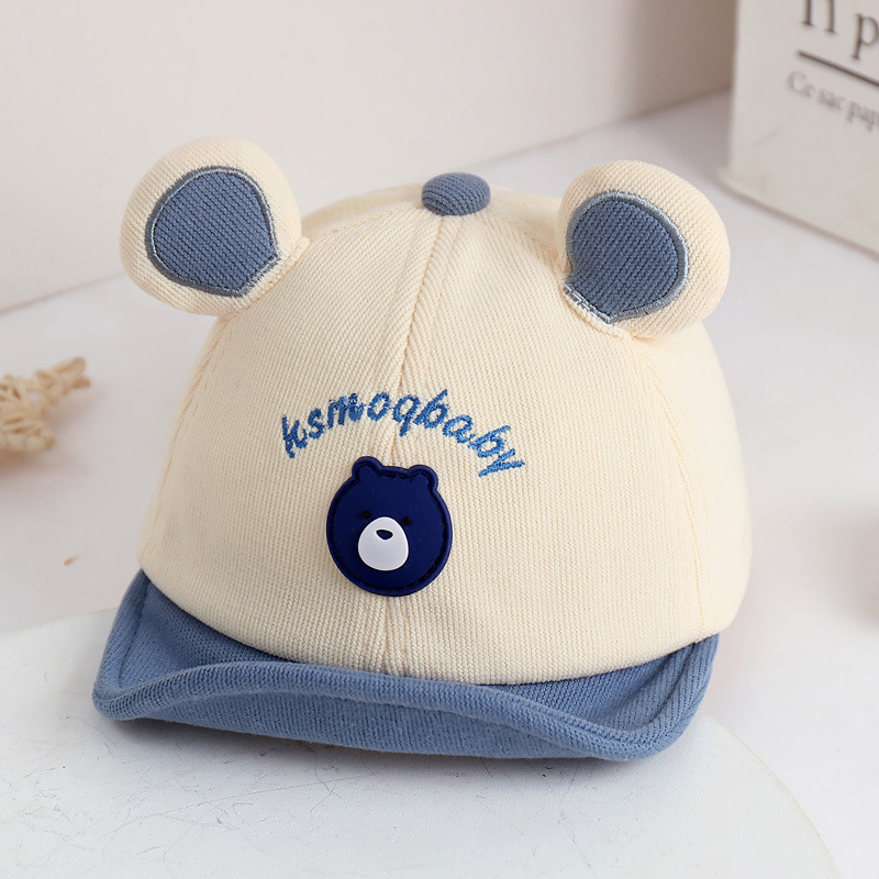 Cartoon Bear Baby Baseball Cap with Ears for Boys and Girls