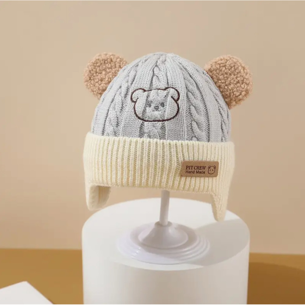 Soft Earflap Cap For Boys Girls Baby Bear Knit Hat With Ears Knitted Design With Bear Ears Soft F 10