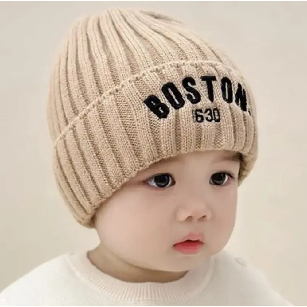 Knit Beanie Warm Cap For Infant Newborn Winter Baby Hat Fashion Letter Pattern Cold Weather Accesso 2