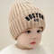 Knit Beanie Warm Cap For Infant Newborn Winter Baby Hat Fashion Letter Pattern Cold Weather Accesso 2