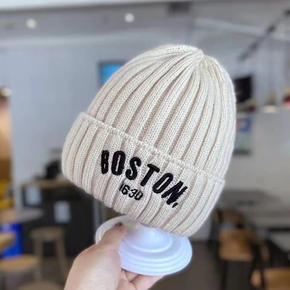 Knit Beanie Warm Cap For Infant Newborn Winter Baby Hat Fashion Letter Pattern Cold Weather Accesso 5