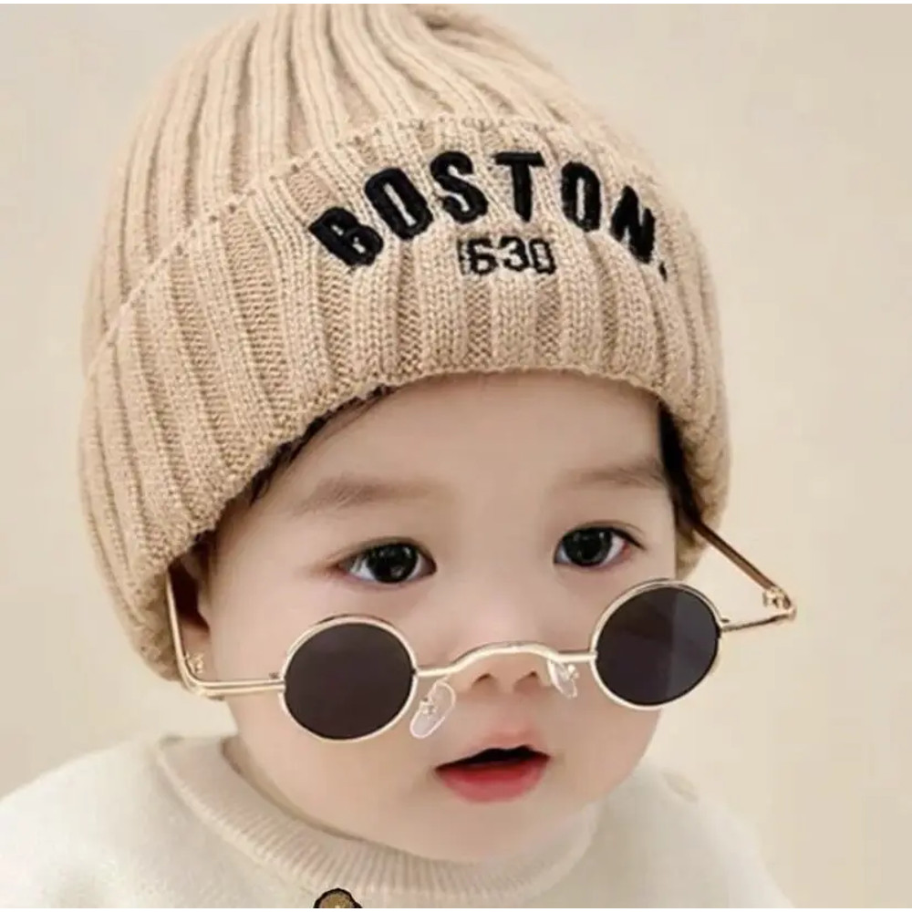 Knit Beanie Warm Cap For Infant Newborn Winter Baby Hat Fashion Letter Pattern Cold Weather Accesso 3