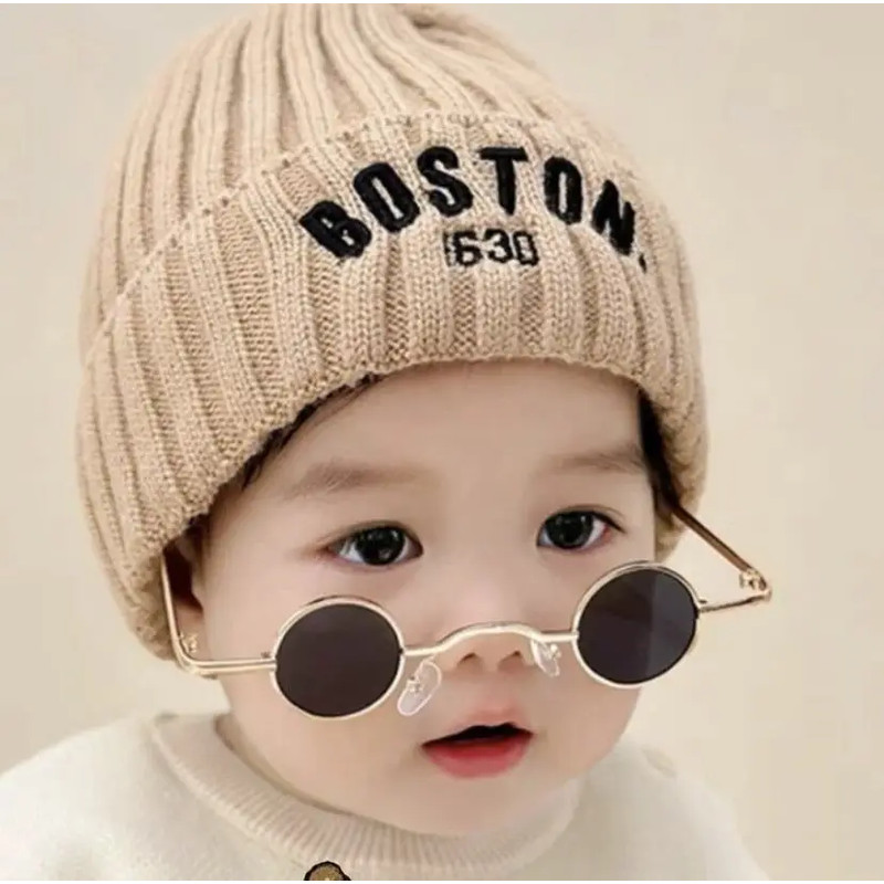 Knit Beanie Warm Cap For Infant Newborn Winter Baby Hat Fashion Letter Pattern Cold Weather Accesso 3