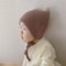 Winter Warm Toddler Knitted Hat, Korean Baby Ear Protection Hat, Woolen Crochet Bonnet, Double Ball Kids Beanie