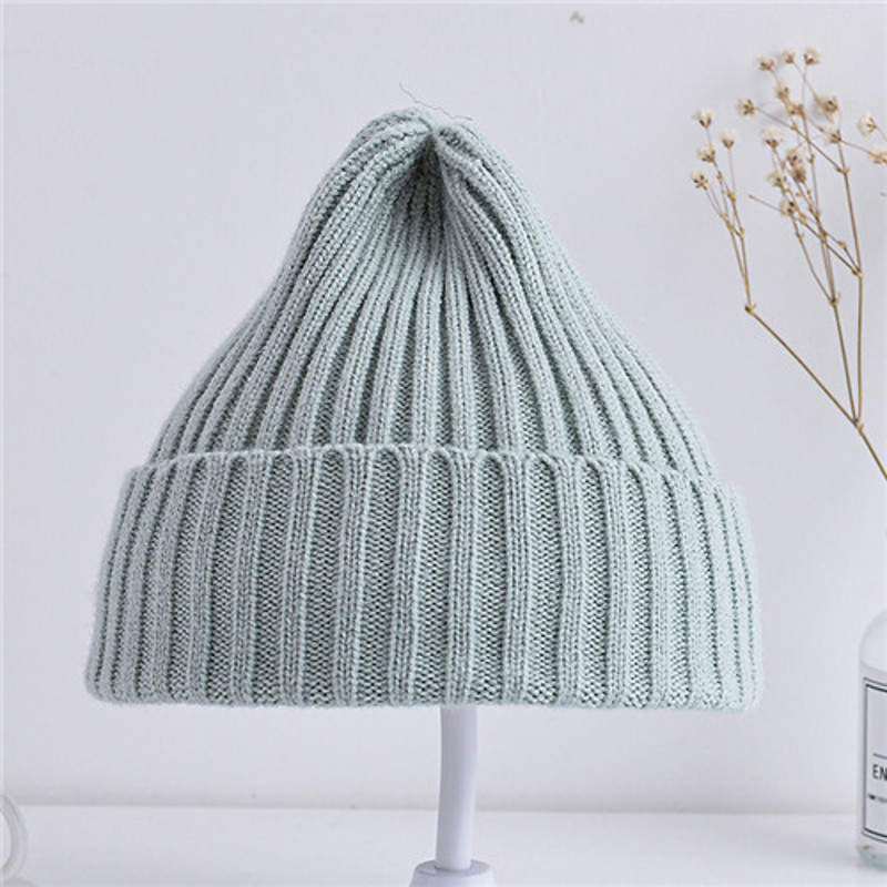 Ribbed Knitted Beanie Hats For Baby Kids Girls Boys Casual Toddlers Windproof Cap Photography Props 10