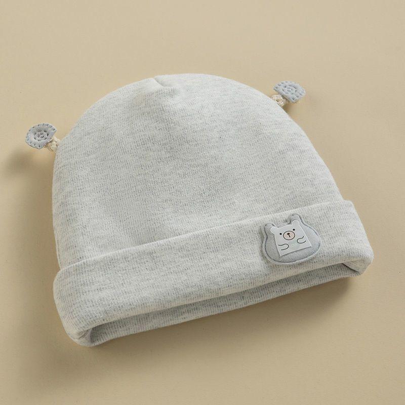 Kids Warm Bonnet Baby Bear Beanies Spring Autumn Pure Cotton Pullover Cap Boys Girls Newborn Fetal 11