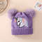 Toddler Baby Knit Hat Winter Pom Unicorn Pattern Beanie Embroidered Warm Cap For Boys Girls Soft Co 2
