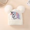 Toddler Baby Knit Hat Winter Pom Unicorn Pattern Beanie Embroidered Warm Cap For Boys Girls Soft Co