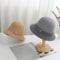 Autumn Winter Solid Color Knitted Bucket Hat Women Faux Mink Cashmere Blend Artistic Versatile Sun 1