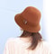 Autumn Winter Solid Color Knitted Bucket Hat Women Faux Mink Cashmere Blend Artistic Versatile Sun 2