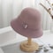 Autumn Winter Solid Color Knitted Bucket Hat Women Faux Mink Cashmere Blend Artistic Versatile Sun 6