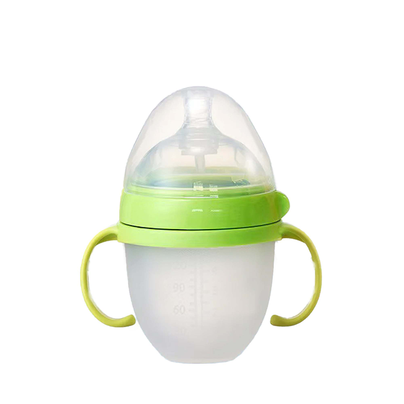 Baby NanoSilicone Bottle With Handle Soft Milk Pulling Breastmilklike Design 11