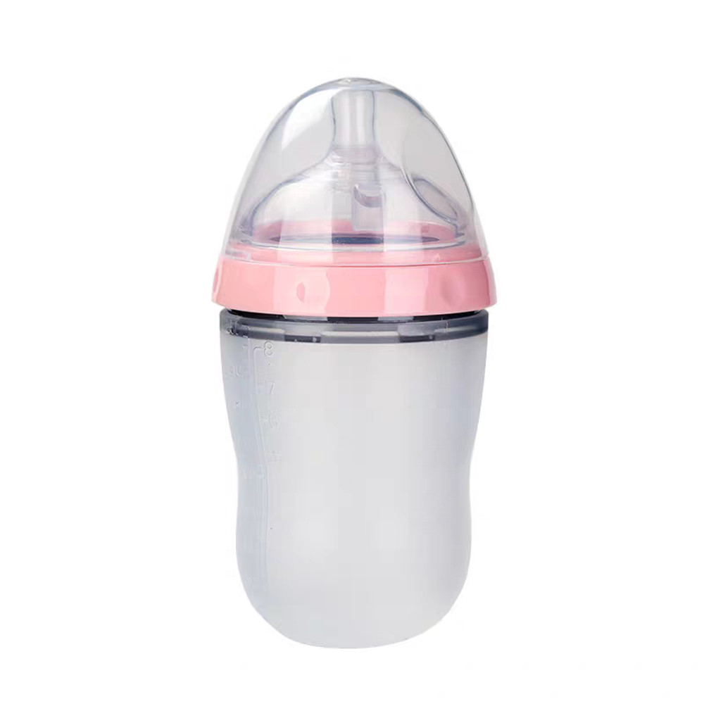 Baby NanoSilicone Bottle With Handle Soft Milk Pulling Breastmilklike Design 16