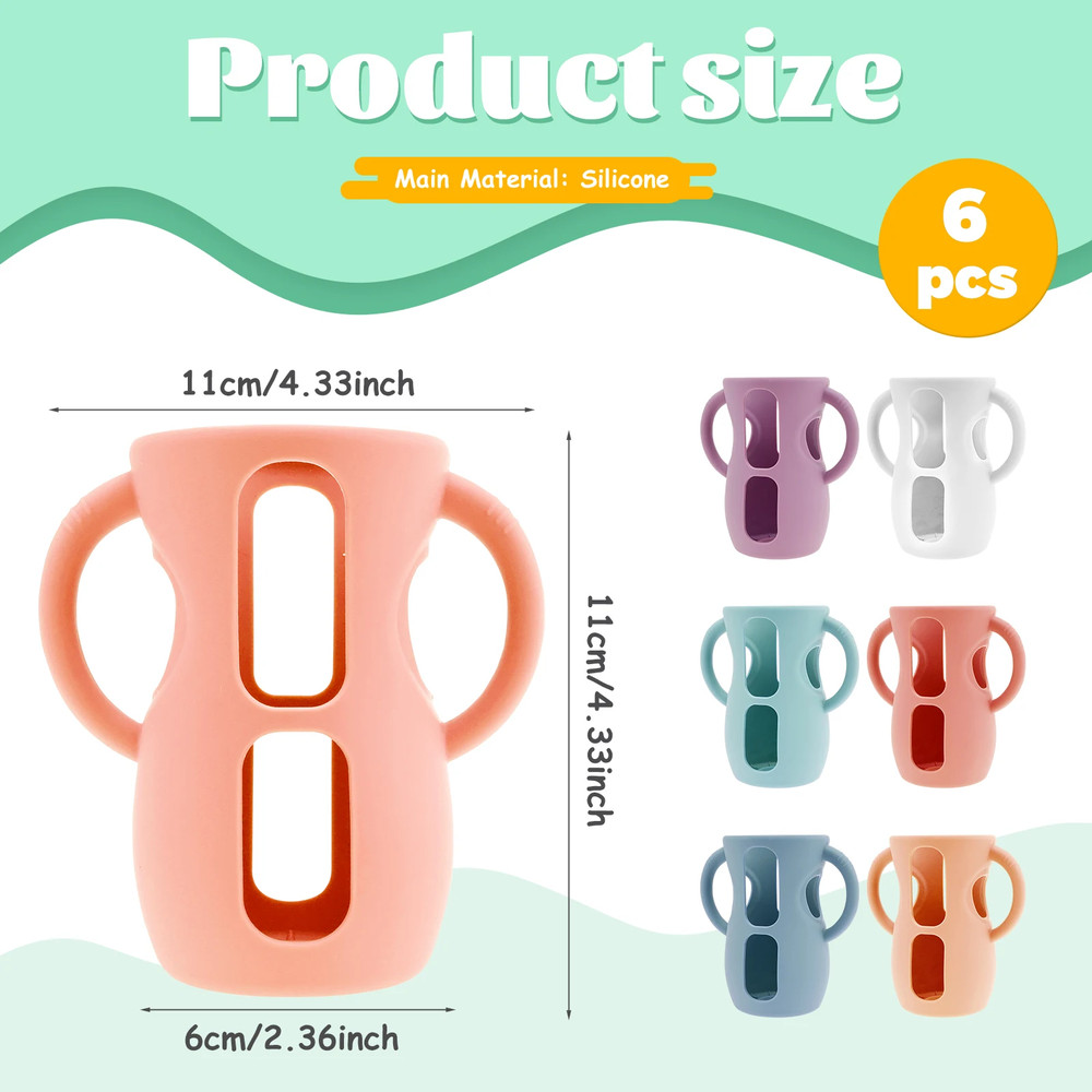 Silicone Baby Bottle Cover With Handle Anti Slip Bottle Cover Heat Resistant Silicone Sleeves For G 7