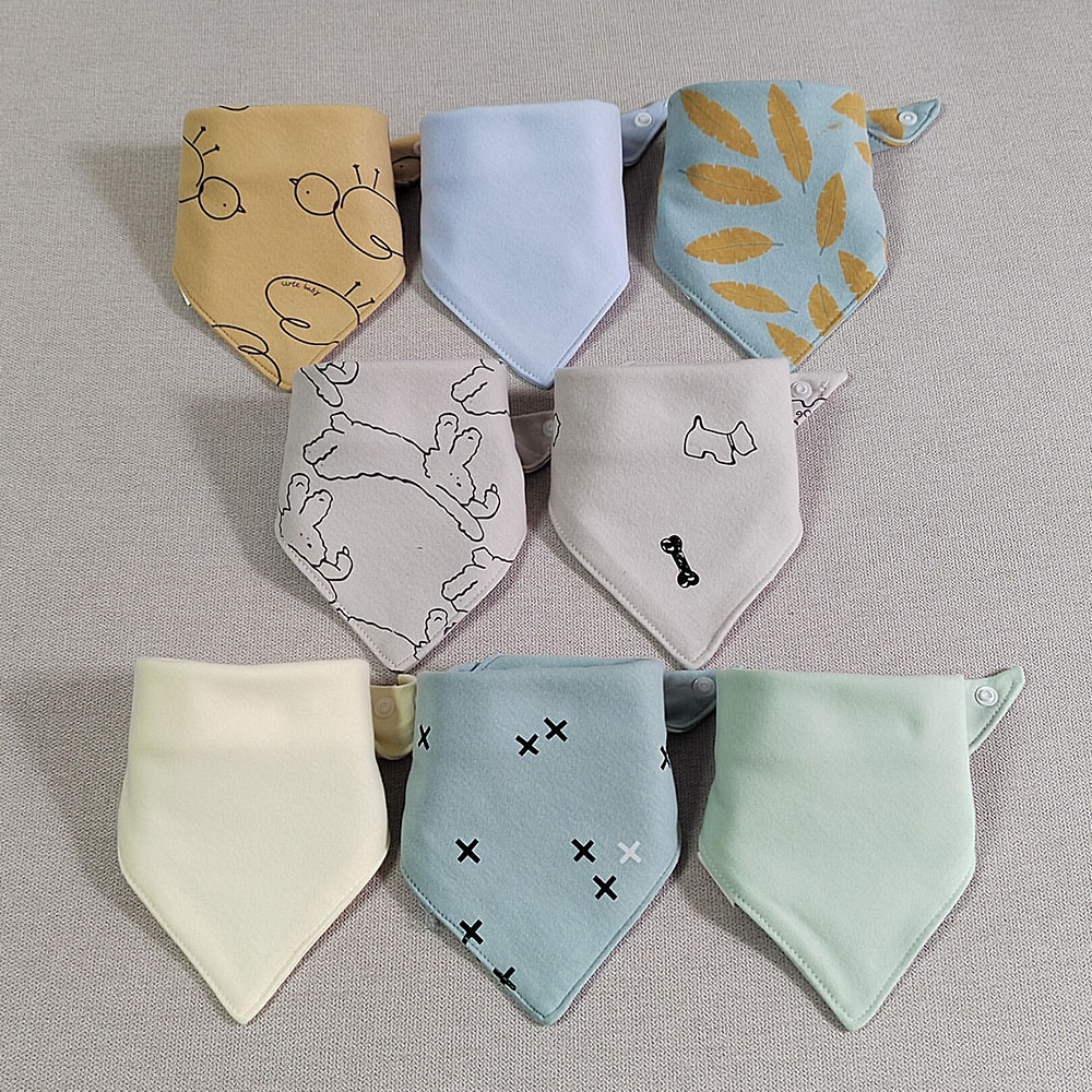 Infant Feeding Slabber, Baby Bibs Burp Cloths Cotton Triangle, Double Layer Teething Saliva Towel Newborn Stuff