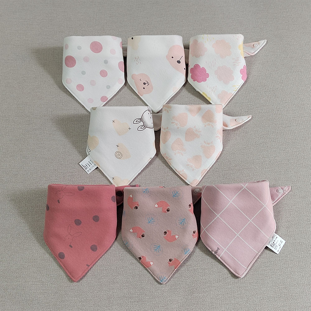 Infant Feeding Slabber, Baby Bibs Burp Cloths Cotton Triangle, Double Layer Teething Saliva Towel Newborn Stuff